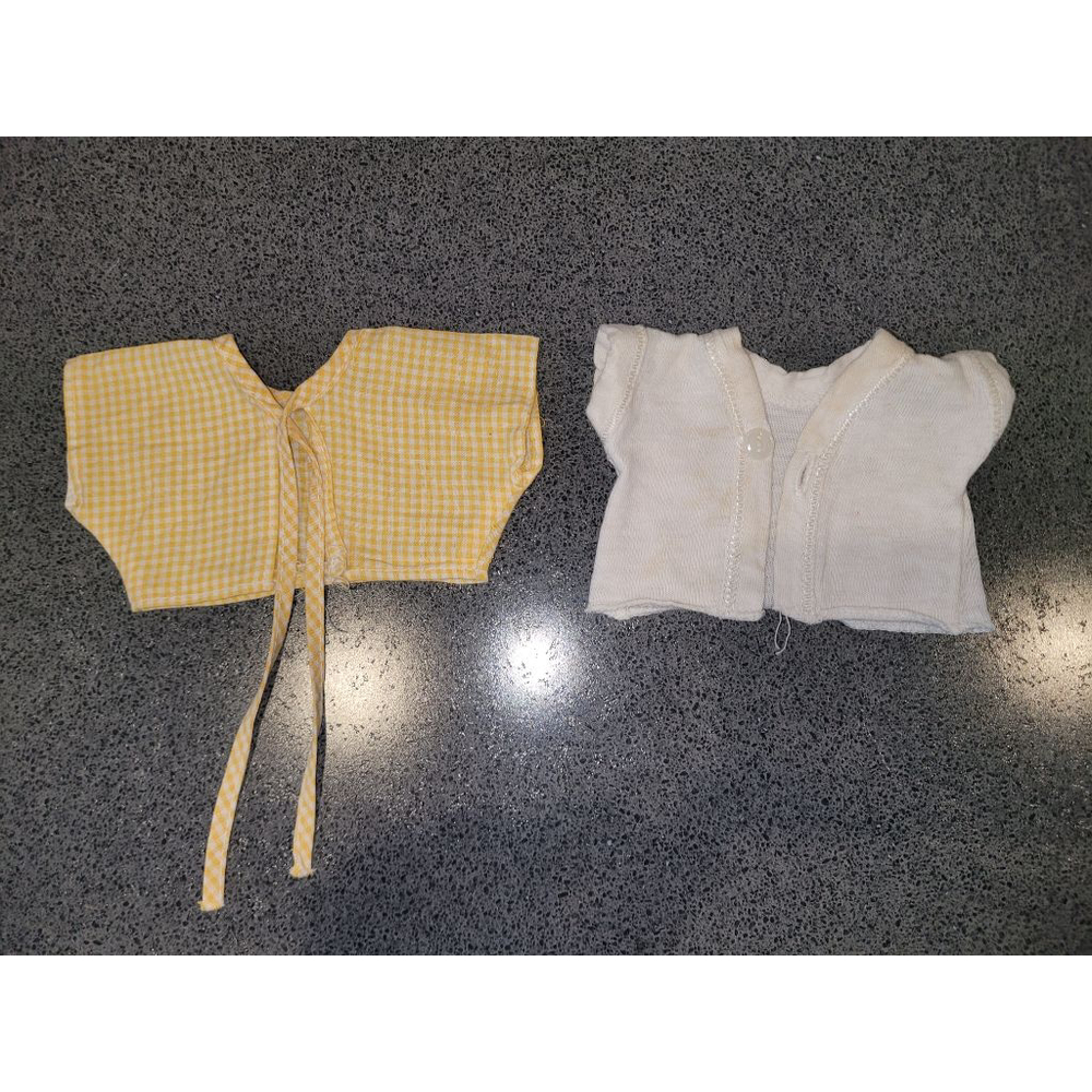 Vintage 1961 Kellogg’s Little Miss Kay Gingham Wrap Top & Cardigan 14”